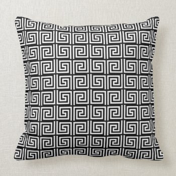 Black And White Greek Key Design Throw Pillow by Home_Suite_Home at Zazzle