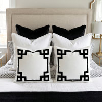 Black and White Greek Key | Editable Color