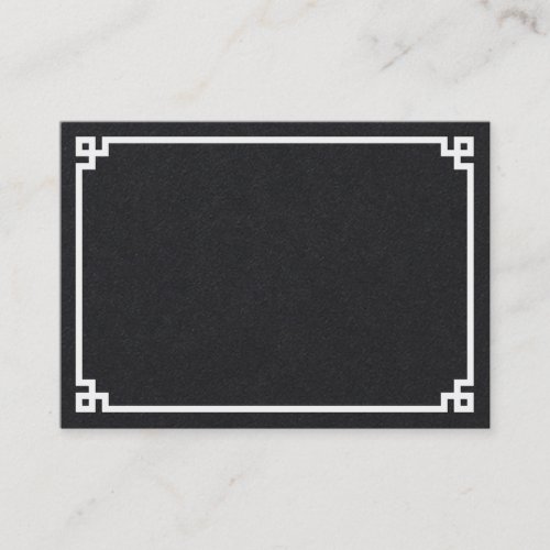 Black and White Greek Key Frame Wedding Place Card