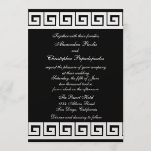 Black and White Greek Key Invitation