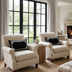 Black and White Greek Key Lumbar Pillow