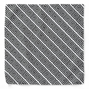 Black and white Greek key meander pattern Bandana