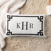 Black and White Greek Key | Monogrammed