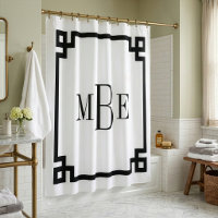 Black and White Greek Key | Monogrammed