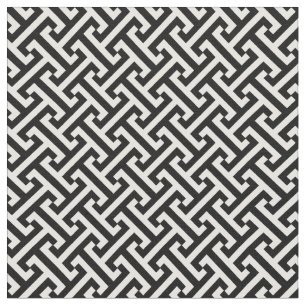 Black and White Greek Key Pattern Fabric