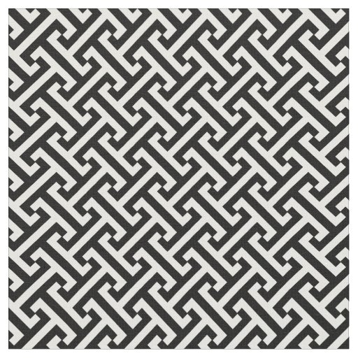 Black and White Greek Key Pattern Fabric