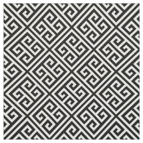 Black and White Greek Key Pattern Fabric