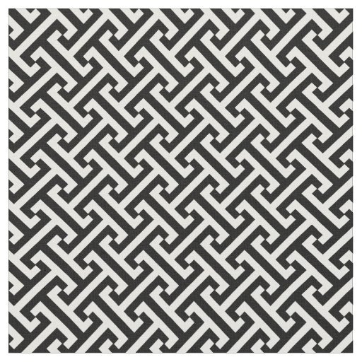 Black and White Greek Key Pattern Fabric