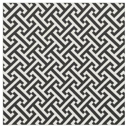 Black and White Greek Key Pattern Fabric