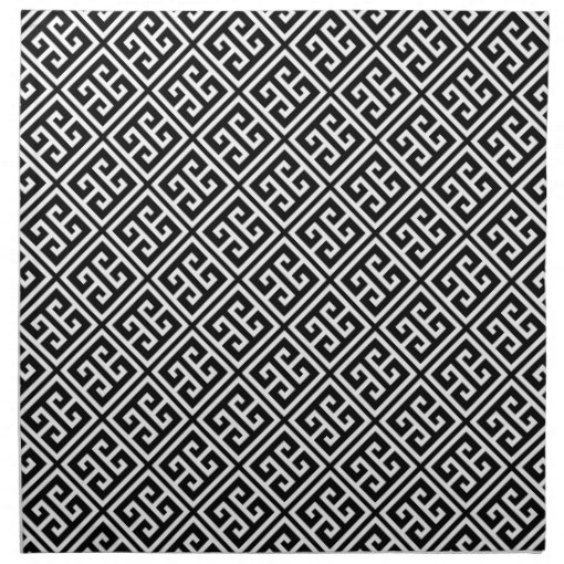 Black and White Greek Key Pattern Napkin Zazzle