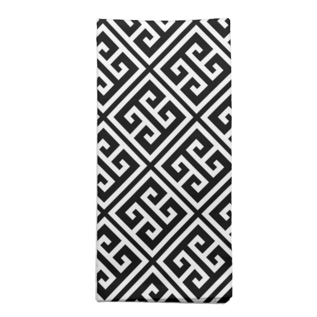 Black and White Greek Key Pattern Napkin Zazzle