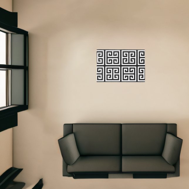 Black and White Greek Key Pattern Rug (Insitu (Indoor 1))