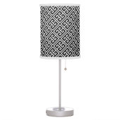 Black and White Greek Key Pattern Table Lamp (Left)