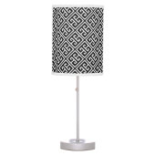 Black and White Greek Key Pattern Table Lamp (Front)