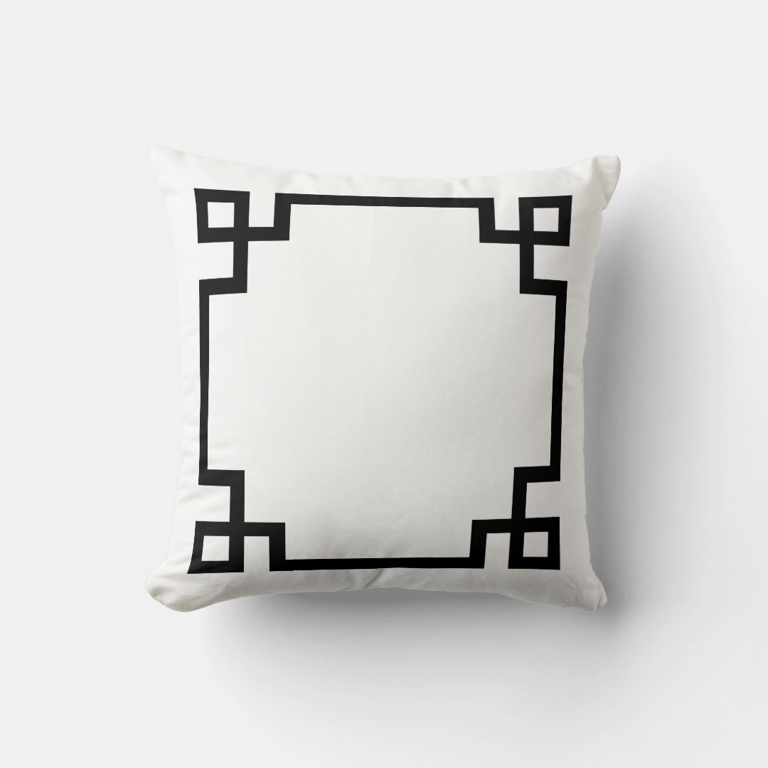 Black and White Greek Key Pattern Throw Pillow Zazzle