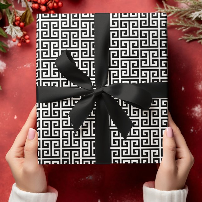 Black and White Greek Key Pattern Wrapping Paper (Black and White Greek Key Pattern Wrapping Paper)