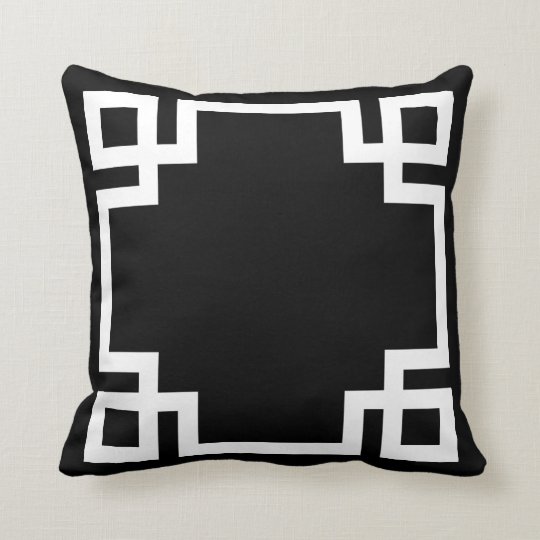Black And White Greek Key Throw Pillow Zazzle Com