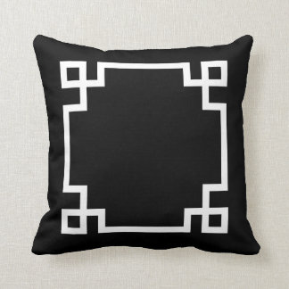 Black and White Greek Key Throw Pillow