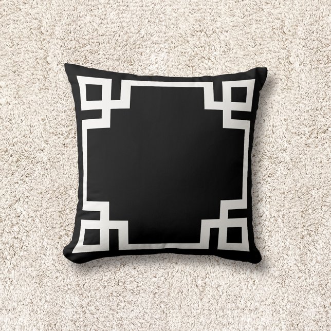 Black and White Greek Key Throw Pillow (Creator Uploaded)