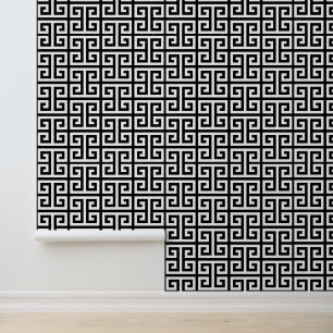 Black and White Greek Key Wallpaper