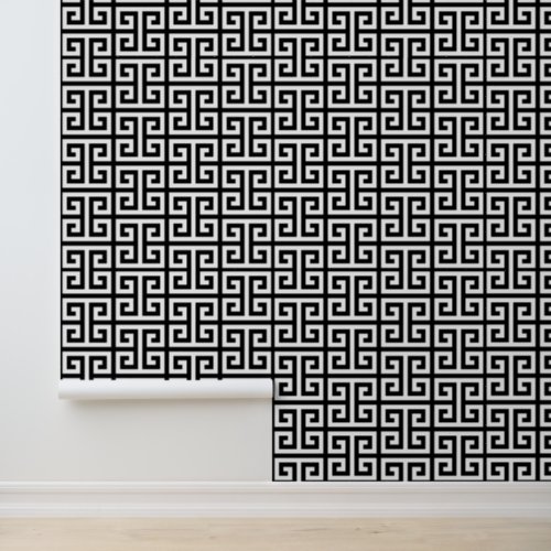 Black and White Greek Key Wallpaper