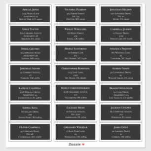 Black and White Greenery Wedding Guest Address Sticker