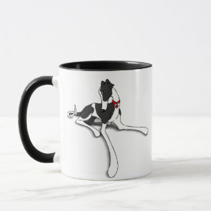 Black and White Greyhound Cow Dog Mug