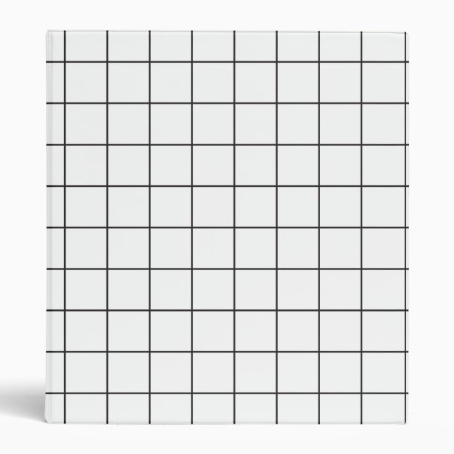 Black and White Grid 3 Ring Binder (Front)