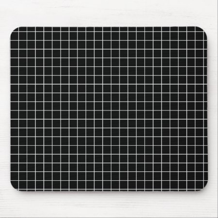 Black And White Grid Mouse Pad