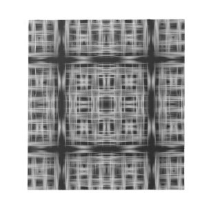 Black and white grid pattern notepad
