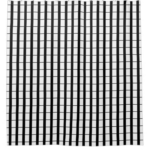 Black and White Grid Shower Curtain