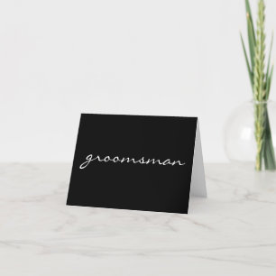 Black and White Groomsman Letterpress Thank You Card