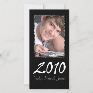 Black and White Grundge Style Graduation Invite