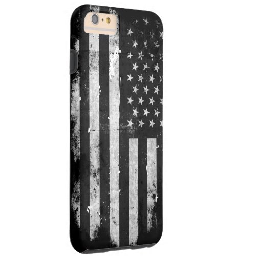 Black and White Grunge American Flag Tough iPhone 6 Plus Case