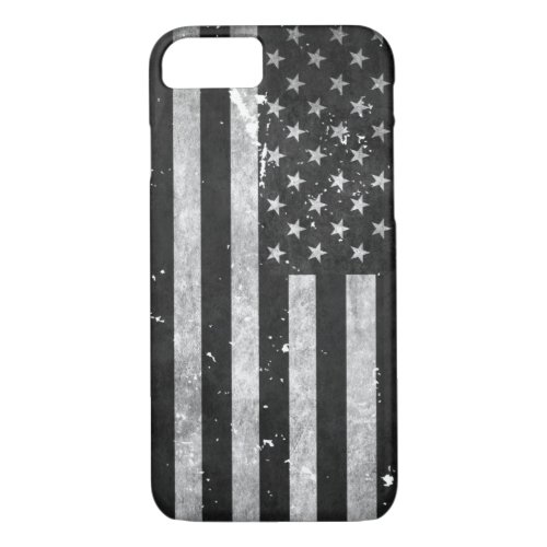 Black and White Grunge American Flag iPhone 87 Case
