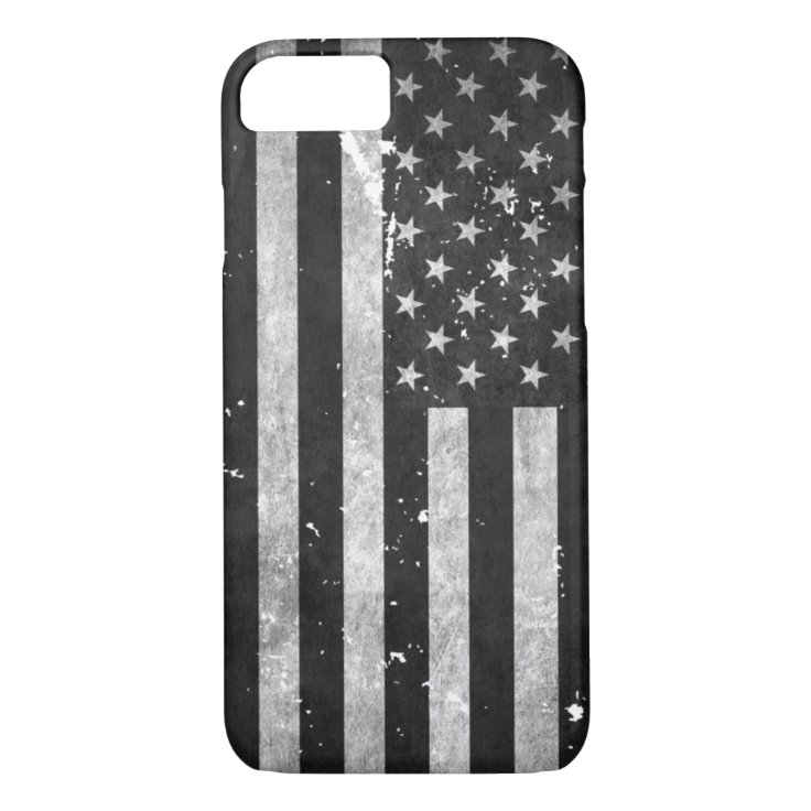 Black and White Grunge American Flag Case-Mate iPhone Case | Zazzle