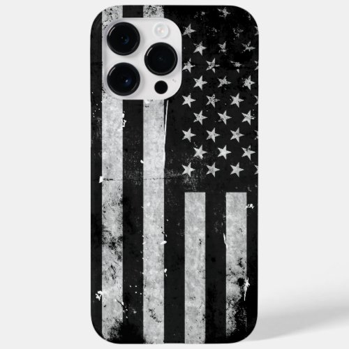 Black and White Grunge American Flag Case_Mate iPhone 14 Pro Max Case