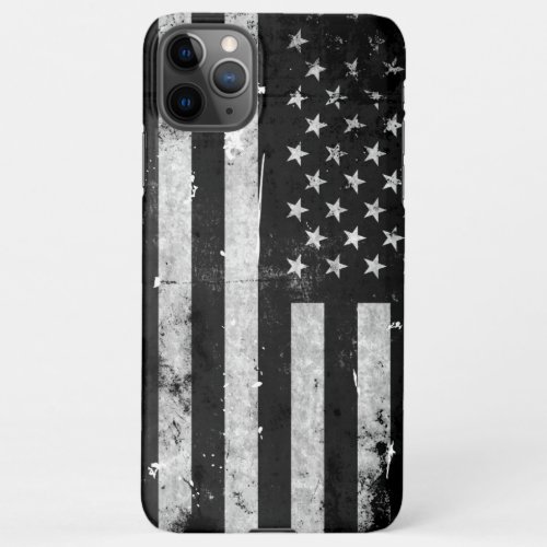 Black and White Grunge American Flag iPhone 11Pro Max Case
