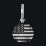 Black and White Grunge American Flag Pet Name Tag<br><div class="desc">Black and White Grunge American Flag Feel free to modify the design according to your own preferences. You may change the design location, orientation, background colors and size. Also, you may add your own text, or slogan set its font, location and size, all in order to create the ultimate personal...</div>