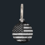 Black and White Grunge American Flag Pet Name Tag<br><div class="desc">Black and White Grunge American Flag Feel free to modify the design according to your own preferences. You may change the design location, orientation, background colors and size. Also, you may add your own text, or slogan set its font, location and size, all in order to create the ultimate personal...</div>