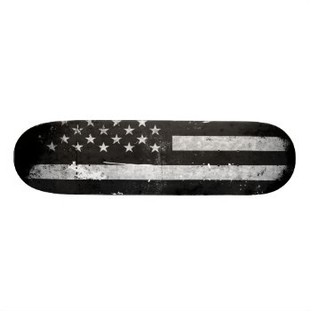 Black And White Grunge American Flag Skateboard by electrosky at Zazzle