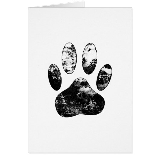 Black and White Grunge Dog Paw Print (Front)