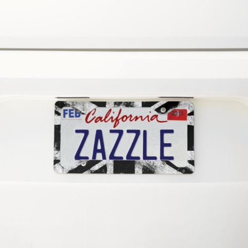 Black and white Grunge UK License Plate Frame