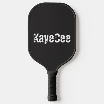 Black And White Grungy Personalized Pickleball Paddle by LifeOverHere at Zazzle