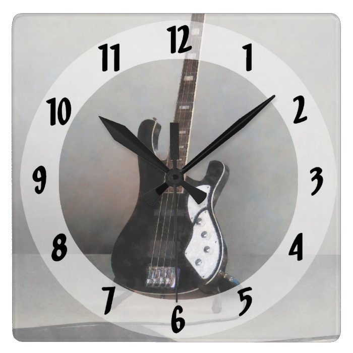 Black and White Guitar Clock