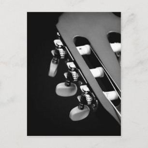 Black and White Guitar Head Postcard