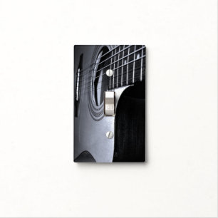 Black and White Guitar Light Switch Cover