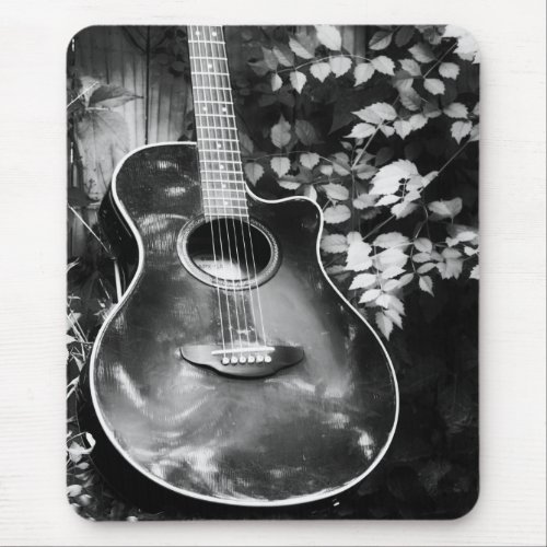 Black and White Guitar mousepad