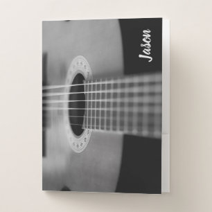 Black and White Guitar Photograph Folder