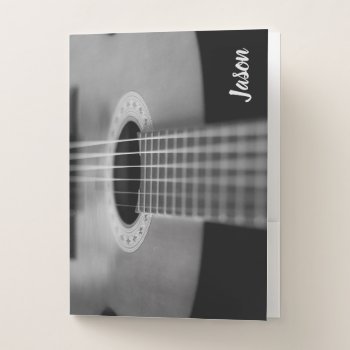 Black And White Guitar Photograph Folder by Lilleaf at Zazzle
